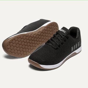 No Bull Women's 8 Outwork Black White Gum Strength Training Gym Shoe Lifting